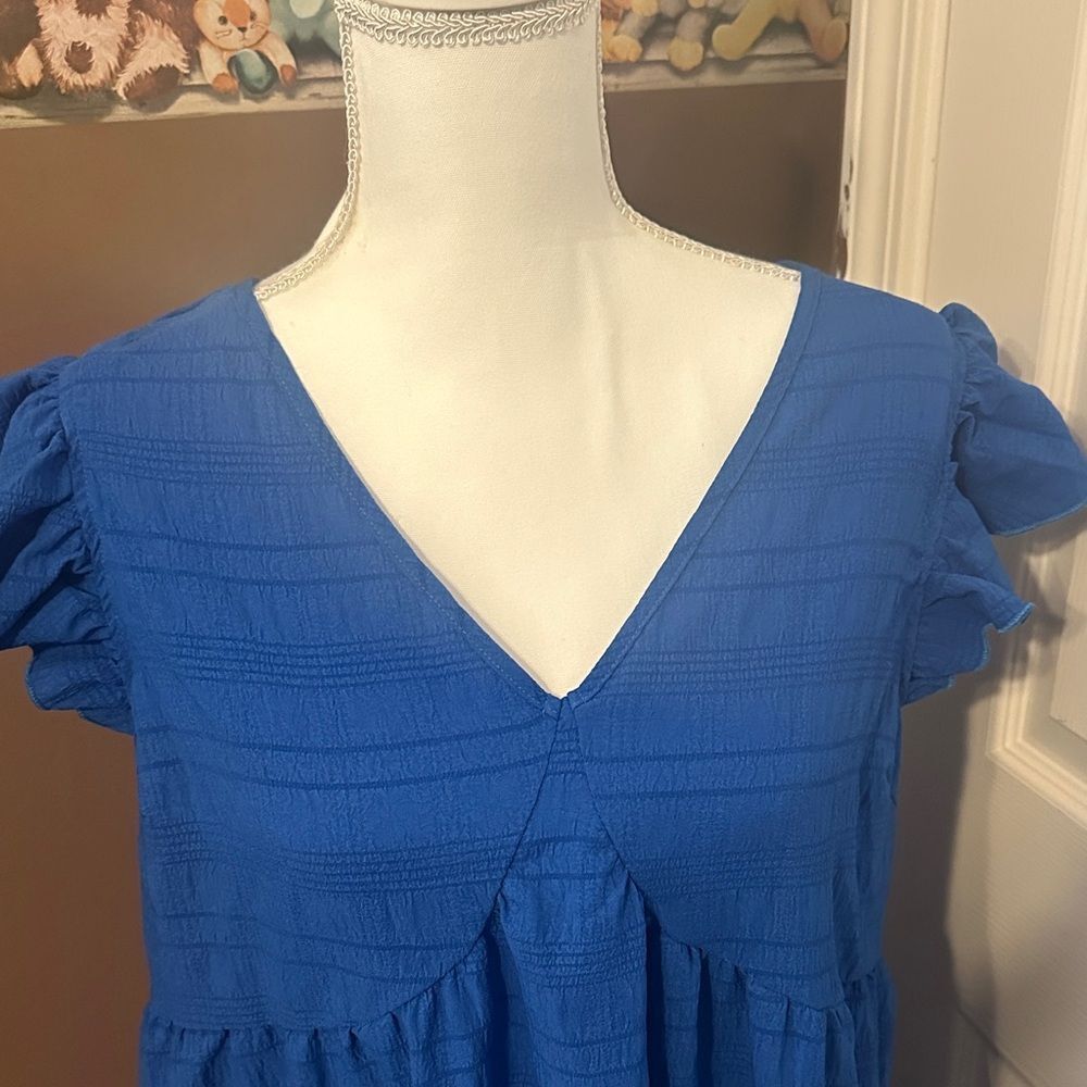 SHEIN Blue Ruffled Sleeve Women's dress - Picture 2 of 8